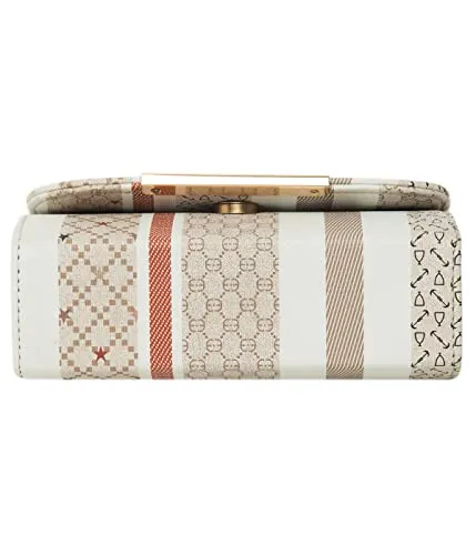 ADISA Women Girls Stripes Cross Body Sling Bag (SL5100-BRO_Brown)