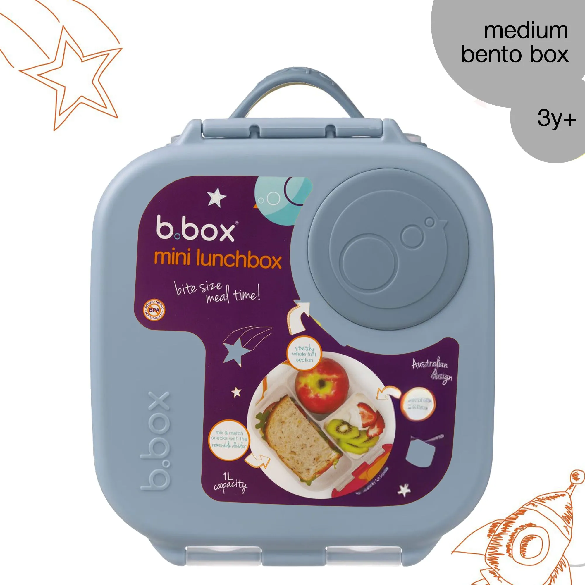 b.box Mini Lunch Box  Chill Out Blue