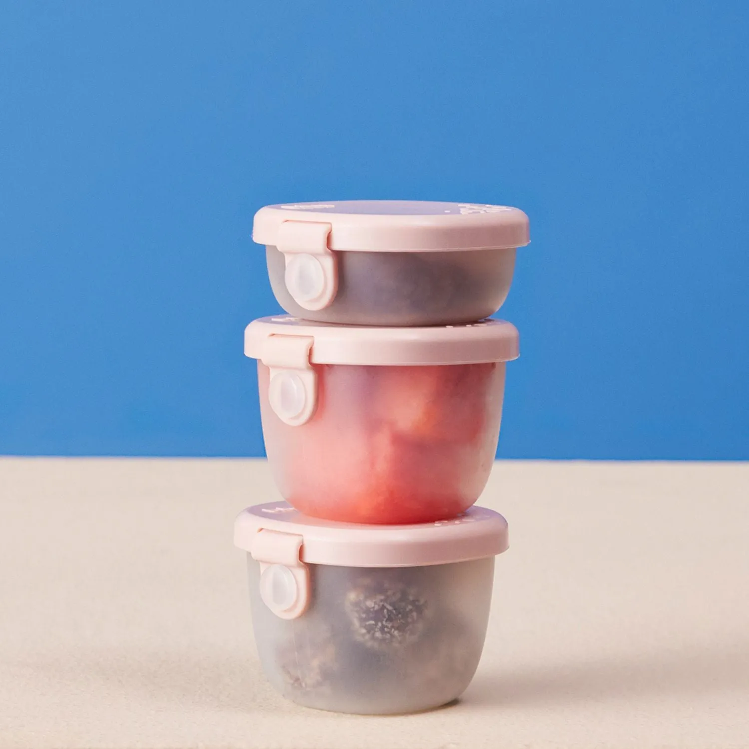 b.box Portable Snack Tubs- Pack of 3- Berry Pink