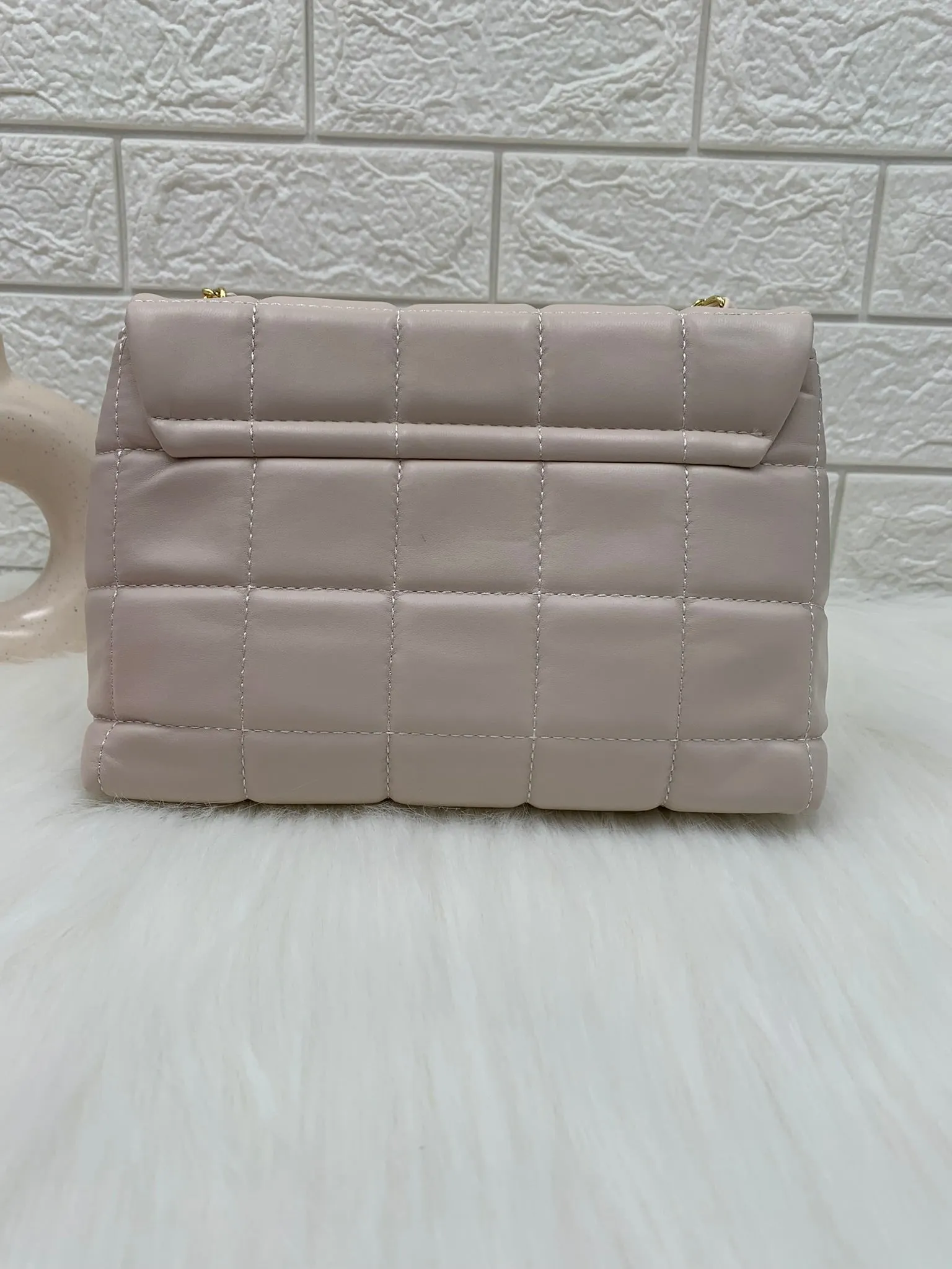 Cream Quilted Shoulder Bag