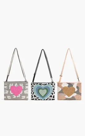 Happy Heart Crossbody Clutch